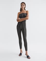 Macacão metálico de malha Reiss Paris - Imagem 3 de 7