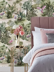 Riva Paoletti Natural Natural Beige Platalea Jungle Digitally Printed Wallpaper - Image 1 of 4