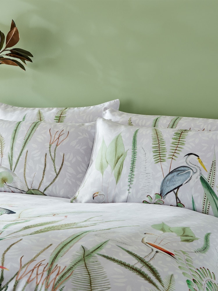 Riva Paoletti White Aaliyah Exotic Reversible 100% Cotton Duvet Cover And Pillowcase Set - Image 5 of 5 Riva Paoletti White Aaliyah Exotic Reversible 100% Cotton Duvet Cover And Pillowcase Set - Image 5 of 5