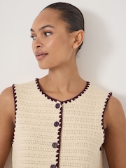 Hush Natural Whipstitch Cotton Vest - Image 4 of 5