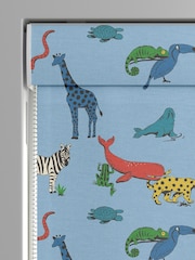 Cath Kidston Blue Kids Animals Made To Measure Roman 100% Cotton Blinds - Image 3 of 6