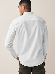 White Twin Pocket Textured Western Long Sleeve 100% Cotton Shirt - Image 3 of 7