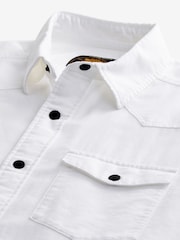 White Twin Pocket Textured Western Long Sleeve 100% Cotton Shirt - Image 6 of 7