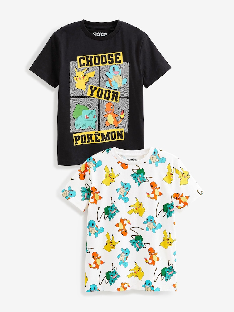 Pokémon, Schwarz/Weiß - Kurzarm-Lizenz-T-Shirts, 2er-Pack (5-14 Jahre) - Bild 1 von 4
