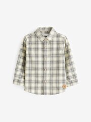 Ecru Cream Check Corduroy Long Sleeve Shirt (3mths-7yrs) - Image 5 of 7