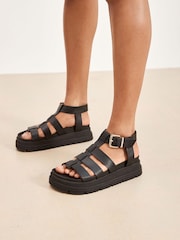 Black Chunky Gladiator Sandals - Image 3 of 7