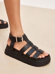 Black Chunky Gladiator Sandals - Image 4 of 7