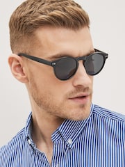 Black Round Polarised Sunglasses - Image 1 of 5