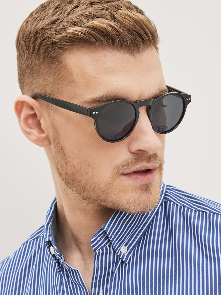 Black Round Polarised Sunglasses - Image 1 of 5