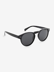 Black Round Polarised Sunglasses - Image 2 of 5
