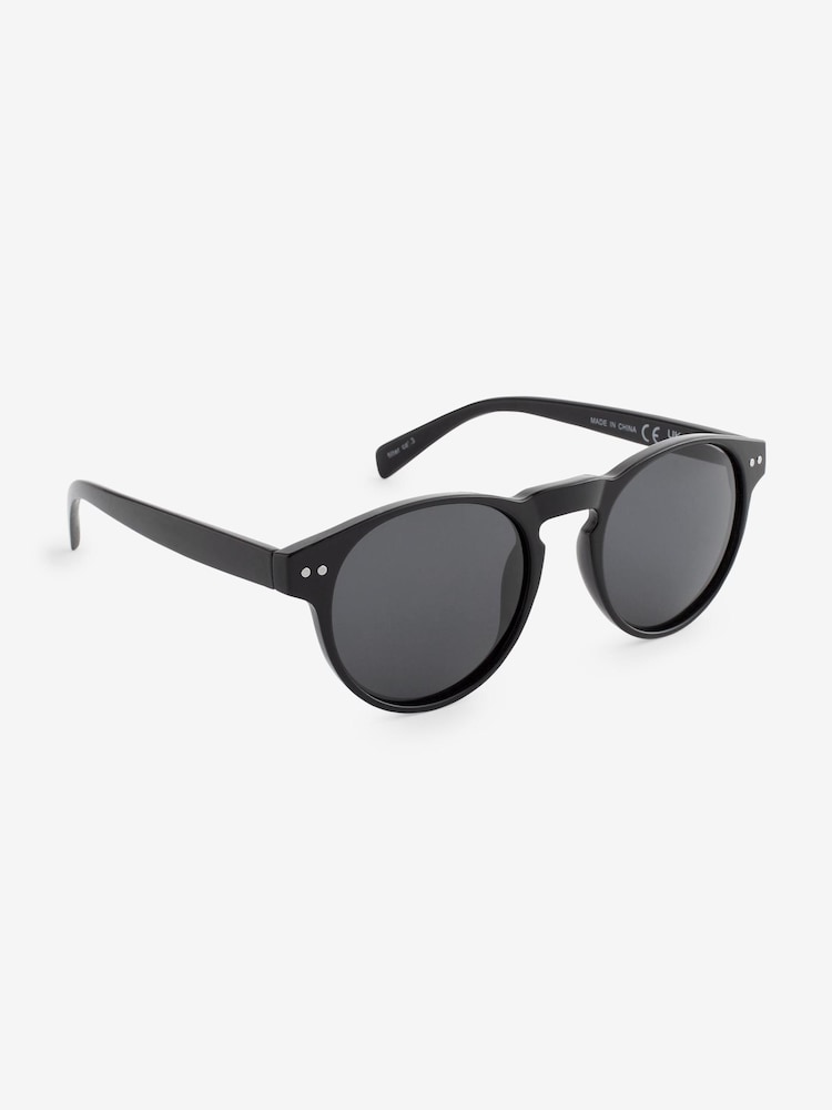 Black Round Polarised Sunglasses - Image 2 of 5