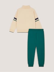 Monsoon Green Slogan Half Zip Sweatshirt & Joggers Set - Image 2 of 3