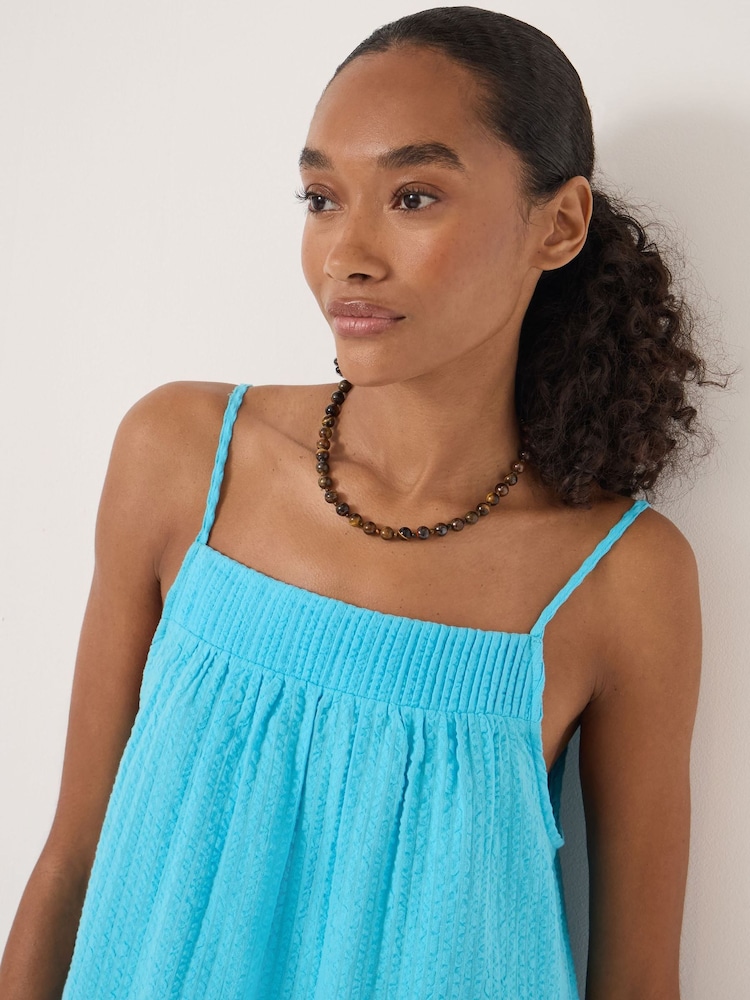 Hush Blue Carmen Seersucker Beach Mini Dress - Image 2 of 5 Hush Blue Carmen Seersucker Beach Mini Dress - Image 2 of 5