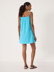 Hush Blue Carmen Seersucker Beach Mini Dress - Image 3 of 5