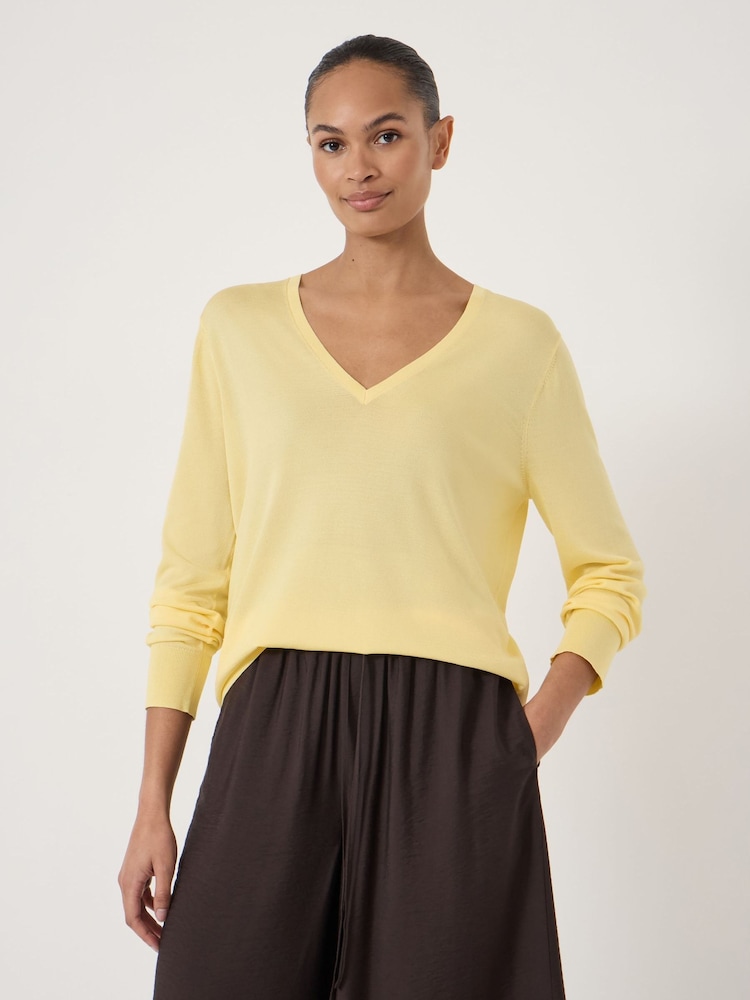 Hush Yellow Relaxed Knitted Long Sleeve Top - Image 1 of 5