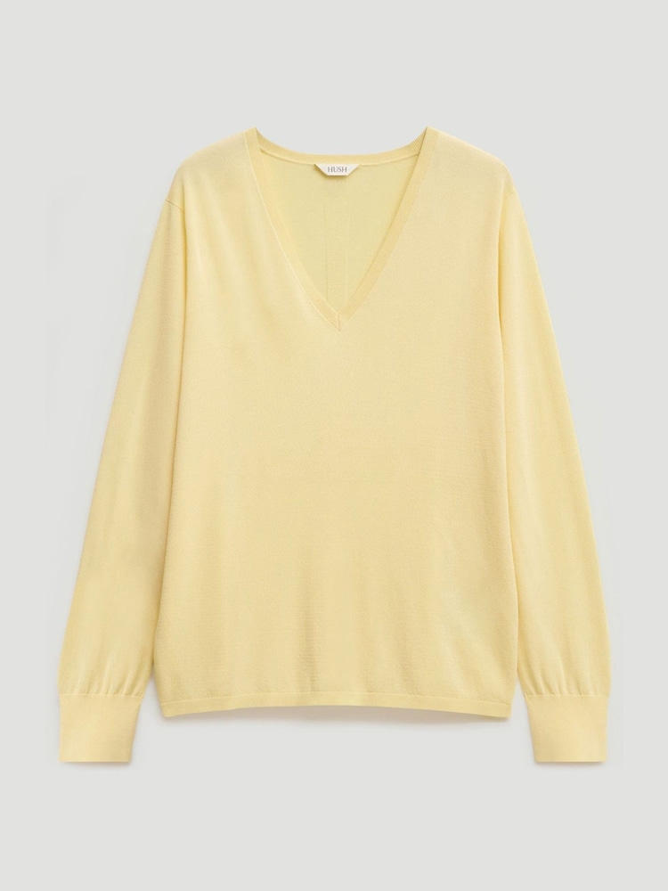 Hush Yellow Relaxed Knitted Long Sleeve Top - Image 5 of 5