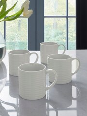 Jasper Conran London White Fluted Set of 4 Mugs - Image 2 of 3