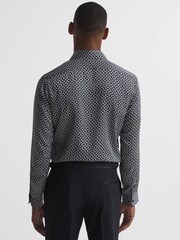 Reiss Black Broco Geo Print Shirt - Image 5 of 7
