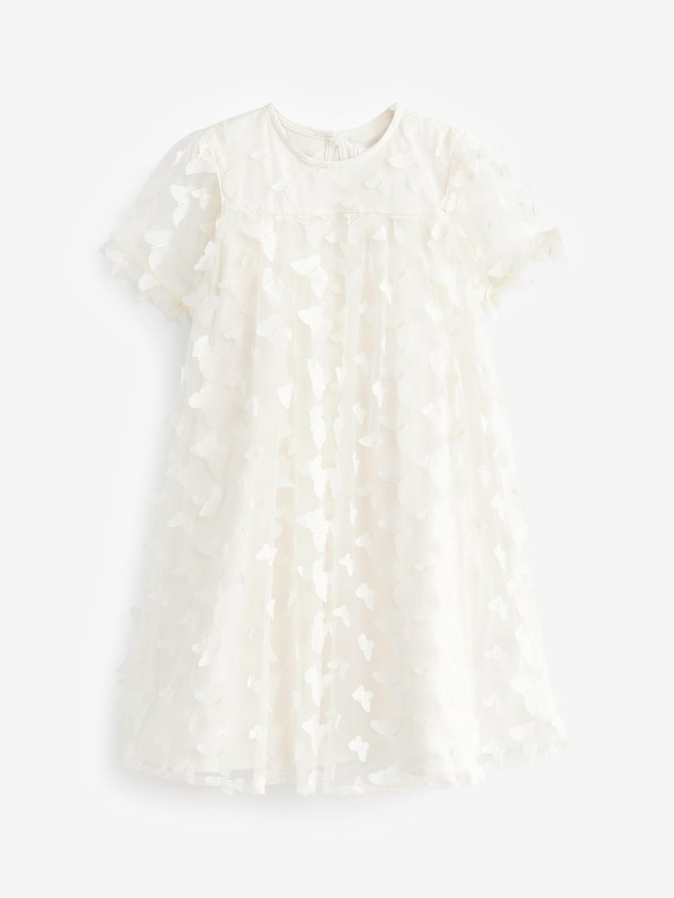 Ivory White 3D Butterfly Party Dress (3-16yrs) - Image 2 of 3