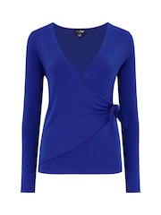 Pour Moi Blue Bryony Slinky Blouse - Image 4 of 5