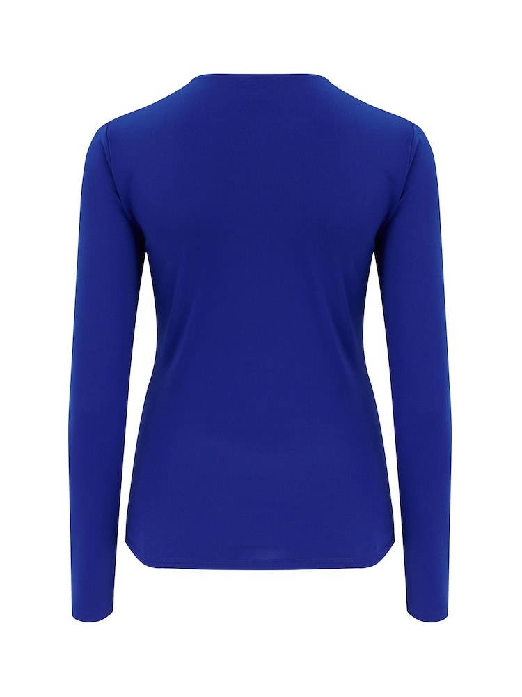 Pour Moi Blue Bryony Slinky Blouse - Image 5 of 5