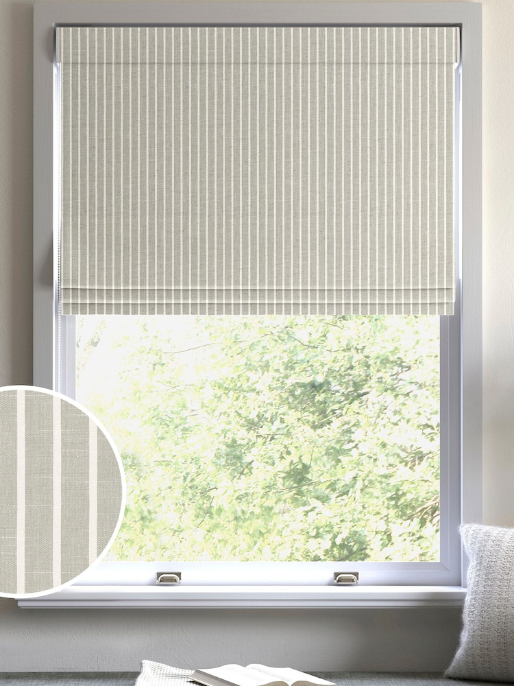 Grey Franklin Made To Measure Roman 100% Cotton Blind - Image 1 of 5
