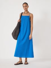 Hush Blue Carmen Seersucker Beach Maxi Dress - Image 1 of 5