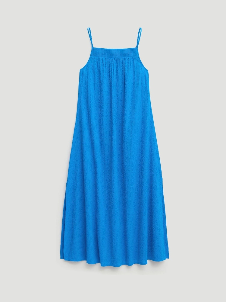 Hush Blue Carmen Seersucker Beach Maxi Dress - Image 5 of 5 Hush Blue Carmen Seersucker Beach Maxi Dress - Image 5 of 5