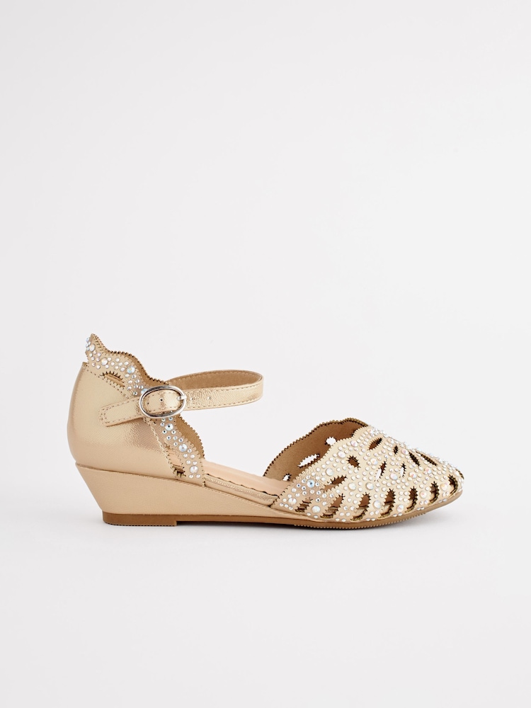 Gold Glitter Wedges - Image 2 of 7