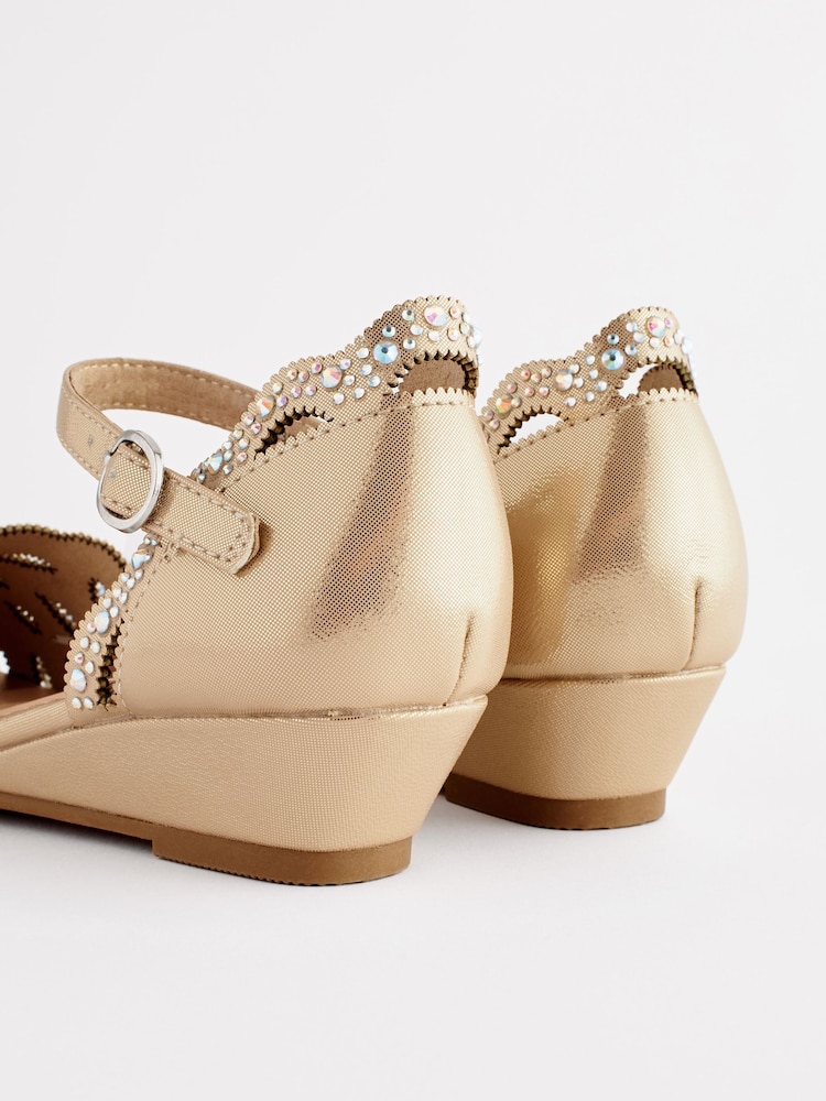Gold Glitter Wedges - Image 3 of 7
