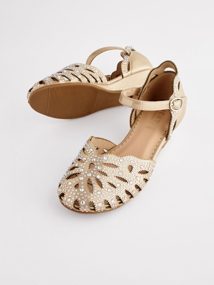 Gold Glitter Wedges - Image 4 of 7