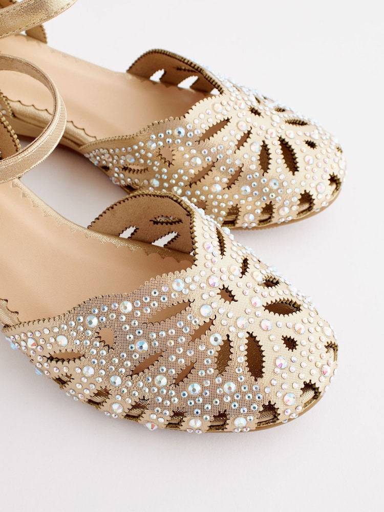 Gold Glitter Wedges - Image 6 of 7