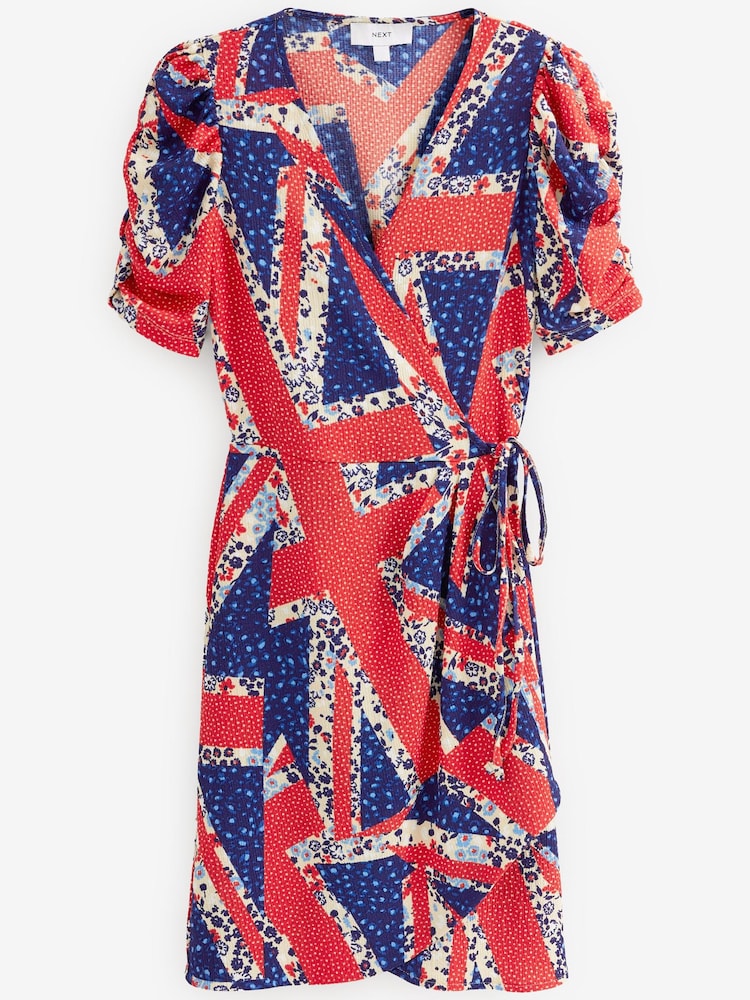 Red/Navy Blue Coronation British Short Sleeve Tea Dress - Image 5 of 5