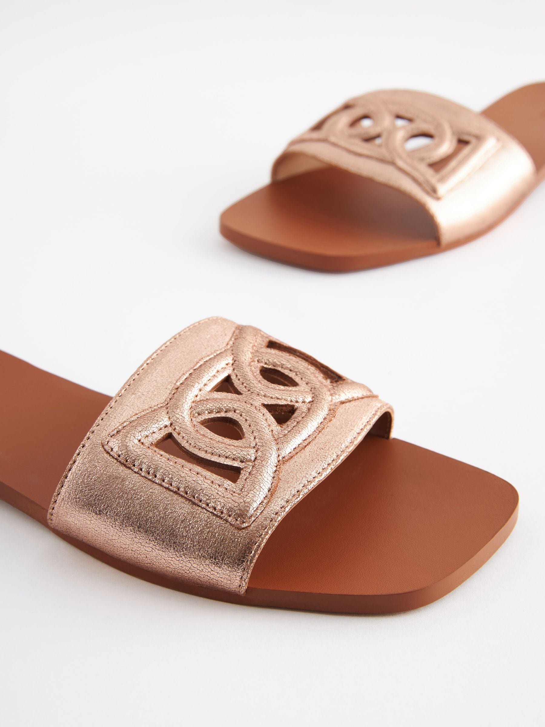 Sandales plates rose gold discount