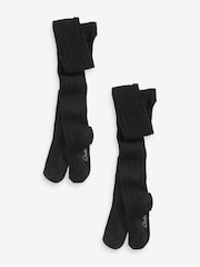 Schwarz - Clarks Gerippte Strumpfhose, 2er-Pack - Bild 1 von 3