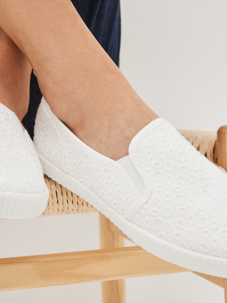 White Forever Comfort Slip On Trainers - Image 2 of 7 White Forever Comfort Slip On Trainers - Image 2 of 7