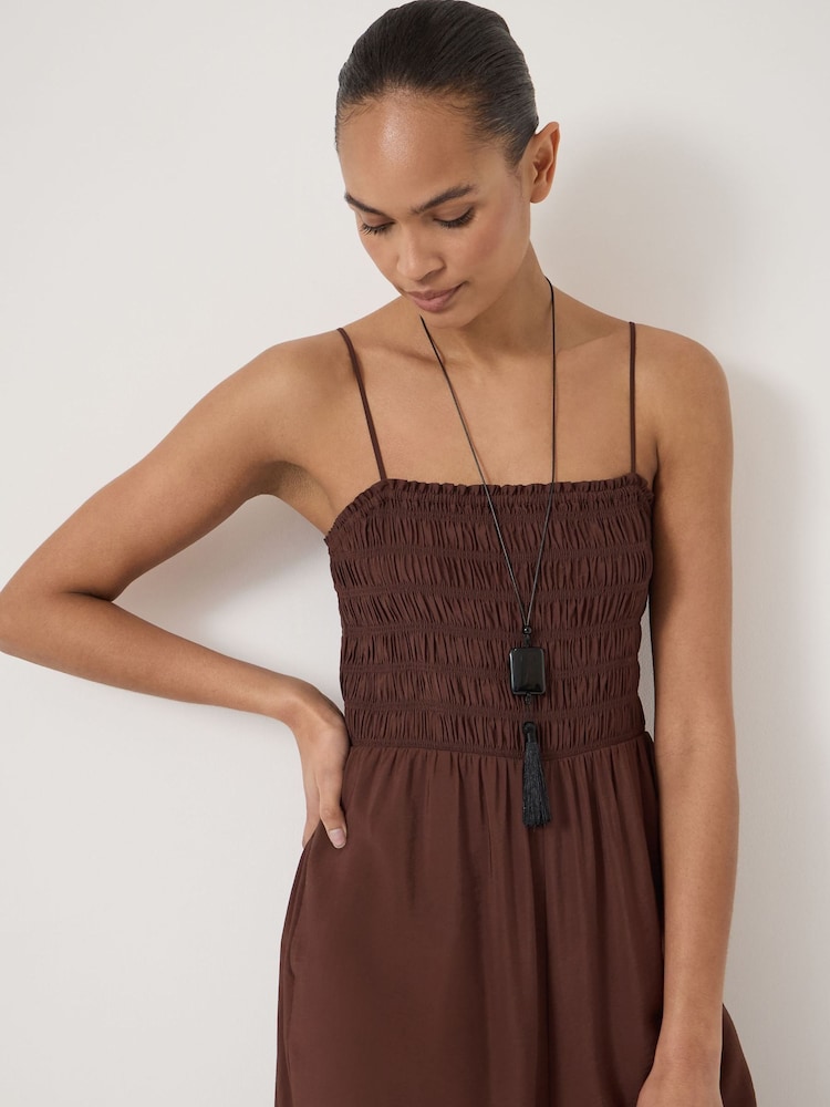 Hush Brown Vita Strappy Air Flow Bubble Hem Jumpsuit - Image 2 of 5 Hush Brown Vita Strappy Air Flow Bubble Hem Jumpsuit - Image 2 of 5