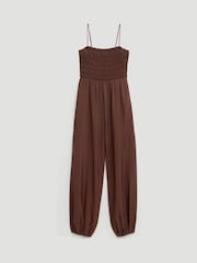 Hush Brown Vita Strappy Air Flow Bubble Hem Jumpsuit - Image 5 of 5