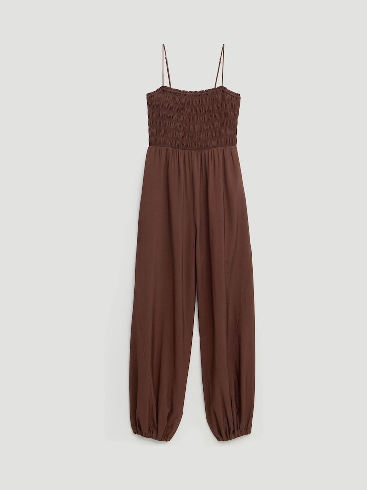 Hush Brown Vita Strappy Air Flow Bubble Hem Jumpsuit - Image 5 of 5 Hush Brown Vita Strappy Air Flow Bubble Hem Jumpsuit - Image 5 of 5