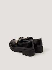 Monsoon Black Heart Patent Loafer School Shoes - Image 2 of 2