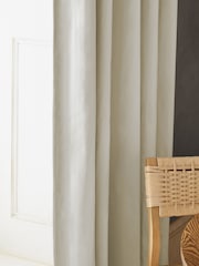 Natural Light Lined Cotton Eyelet Curtains - Image 5 of 7