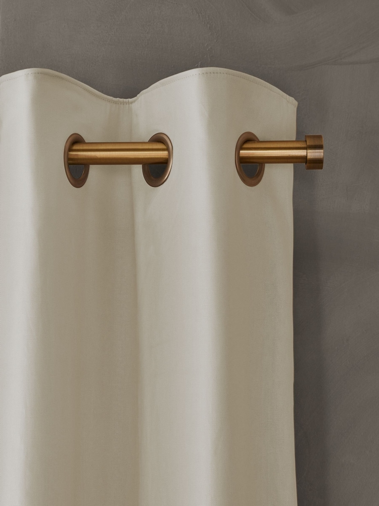 Natural Light Lined Cotton Eyelet Curtains - Image 6 of 7