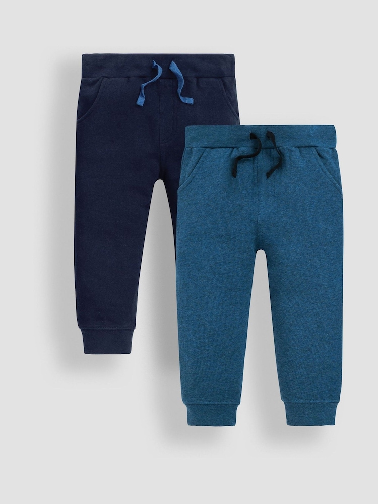 Marineblau und Indigoblau - Jojo Maman Bébé – Jogginghosen aus 100 % Baumwolle im 2er-Pack - Bild 1 von 6 Marineblau und Indigoblau - Jojo Maman Bébé – Jogginghosen aus 100 % Baumwolle im 2er-Pack - Bild 1 von 6