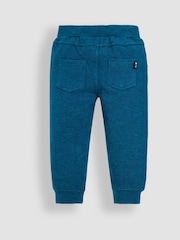 JoJo Maman Bébé Navy Blue & Indigo Blue 100% Cotton Joggers 2 Pack - Image 5 of 6