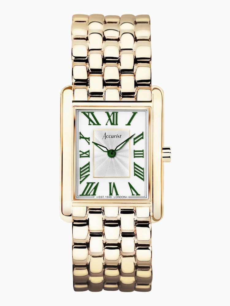 Accurist Womens Gold Tone Rectangle Stainless Steel Bracelet Analogue Watch - Image 1 of 6