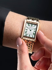 Accurist Womens Gold Tone Rectangle Stainless Steel Bracelet Analogue Watch - Image 5 of 6