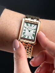 Accurist Womens Gold Tone Rectangle Stainless Steel Bracelet Analogue Watch - Image 6 of 6