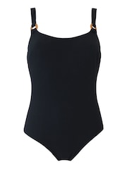 Pour Moi Black Cali Recycled Ring Underwired Tummy Control Swimsuit - Image 4 of 5