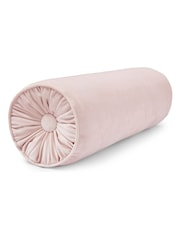 Laura Ashley Velvet Blush Pink Rosanna Bolster Cushion - Image 1 of 2