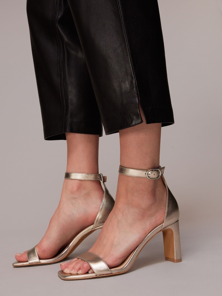 Whistles Natural Lena Heeled Sandals - Image 1 of 4 Whistles Natural Lena Heeled Sandals - Image 1 of 4